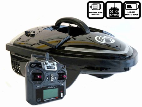 Sight Tackle Falcon Black Baitboat with Lead Batteries